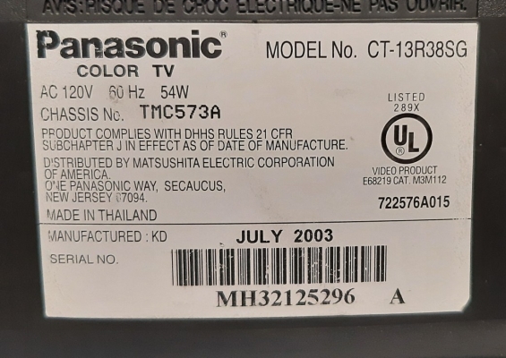 Panasonic CT-13R38SG