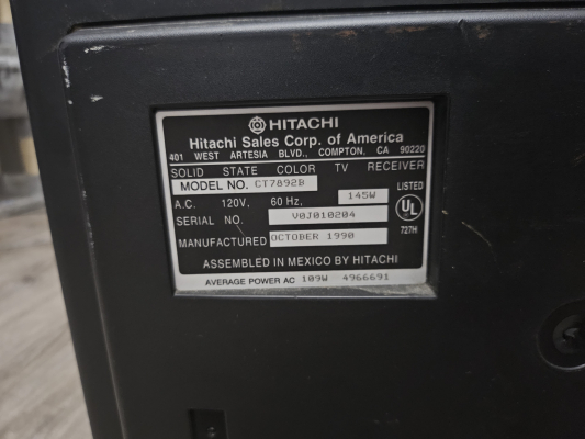 Click to view image in new tab Hitachi CT-7892B