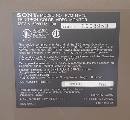 Sony PVM-14M2U