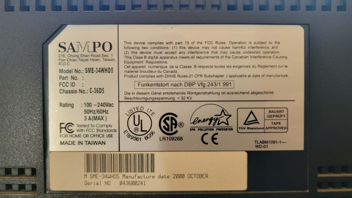 Sampo SME-34WHD5