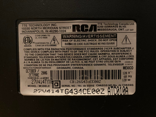 Click to view image in new tab RCA 27V414T (YX6)