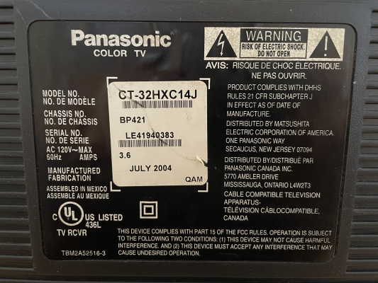 Click to view image in new tab Panasonic CT-32HXC14J