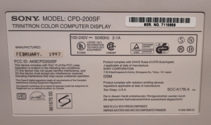 Sony CPD-200sf
