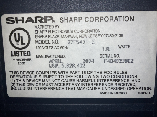 Sharp 27F543
