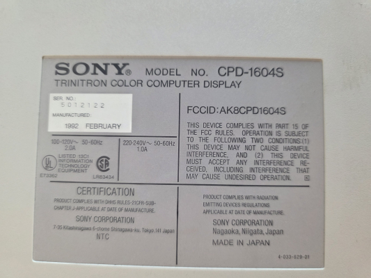 Sony CPD-1604S