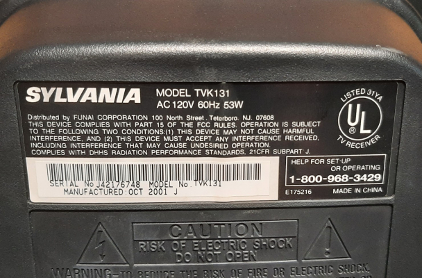 Sylvania TVK131