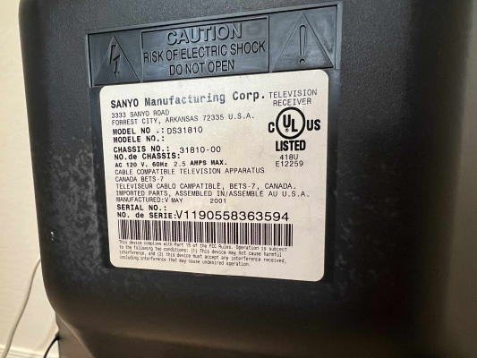 Click to view image in new tab Sanyo DS31810