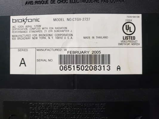 Broksonic CTGV-2727