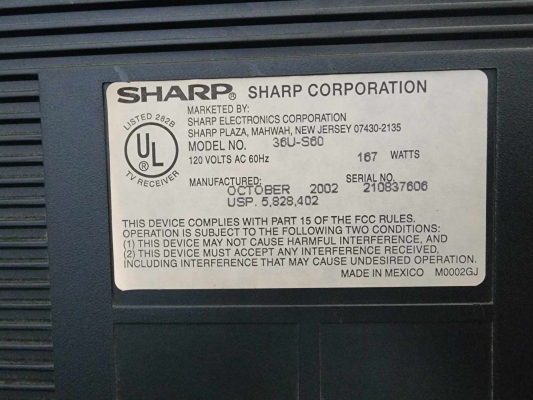 Click to view image in new tab Sharp 36U-S60