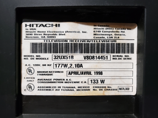 Hitachi 32UX51B
