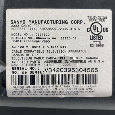 Sanyo DS27820