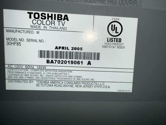 Toshiba 30HF85