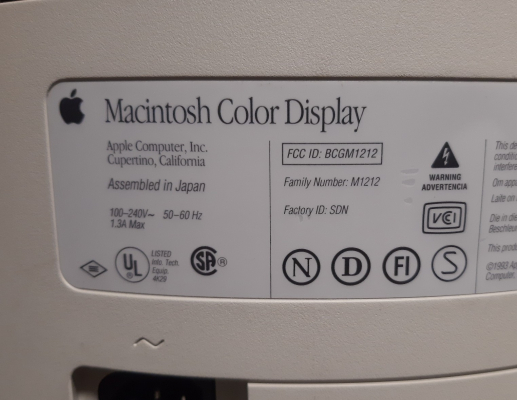 Apple Macintosh Color Display (M1212)