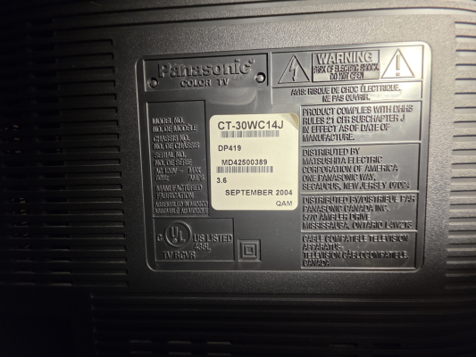 Click to view image in new tab Panasonic CT-30WC14