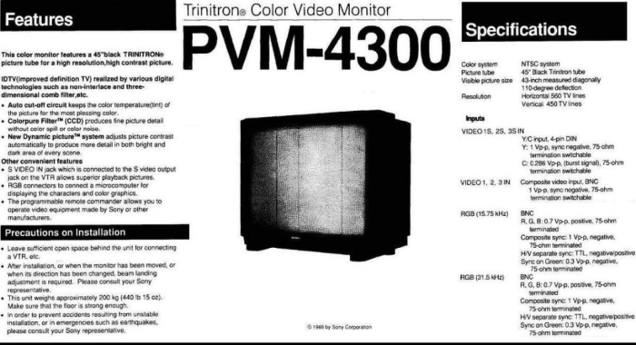 Sony PVM-4300