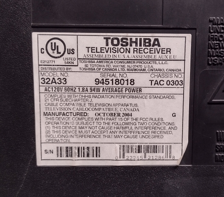 Toshiba 32A33