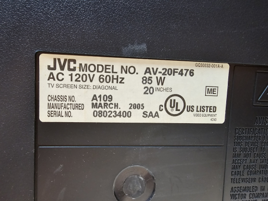 Click to view image in new tab JVC AV-20F476