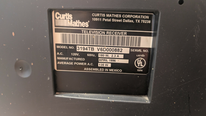 Click to view image in new tab Curtis Mathes 3194TB