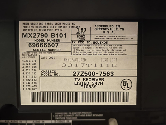 Click to view image in new tab Philips Magnavox MX2790 B101