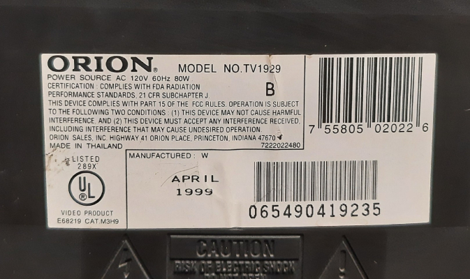 Orion TV1929