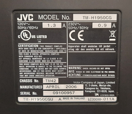 JVC TM-H1950CG