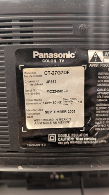 Click to view image in new tab Panasonic CT-27G7DF