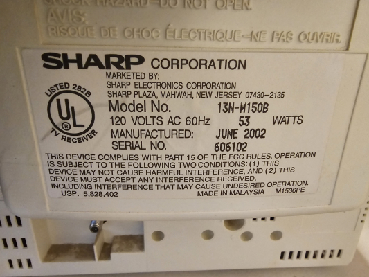 Click to view image in new tab Sharp 13N-M150B