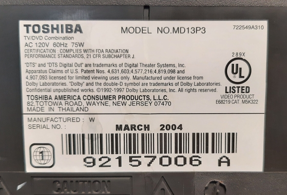 Toshiba MD13P3