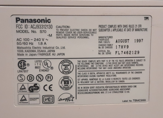 Click to view image in new tab Panasonic Panasync S70
