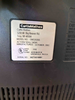 Click to view image in new tab Curtis Mathes CM32020S