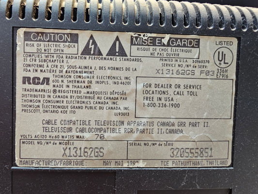 RCA X13162GS
