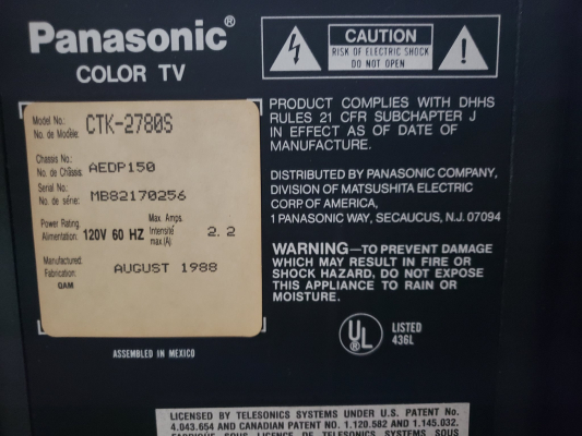 Panasonic CTK-2780S