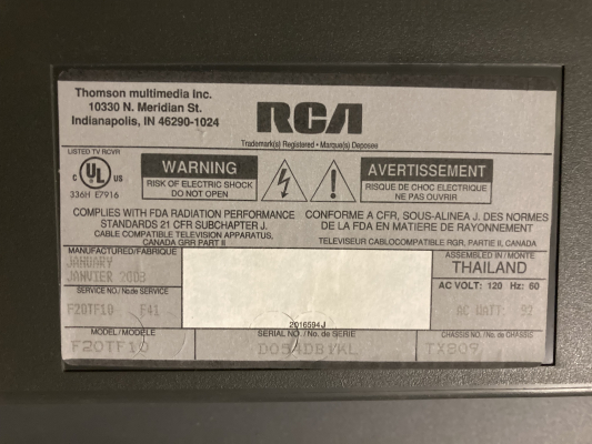 RCA F20TF10