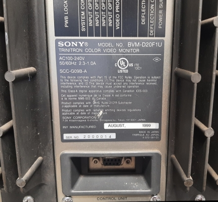 Sony BVM-D20F1U