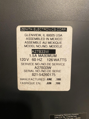 Zenith A27B33W