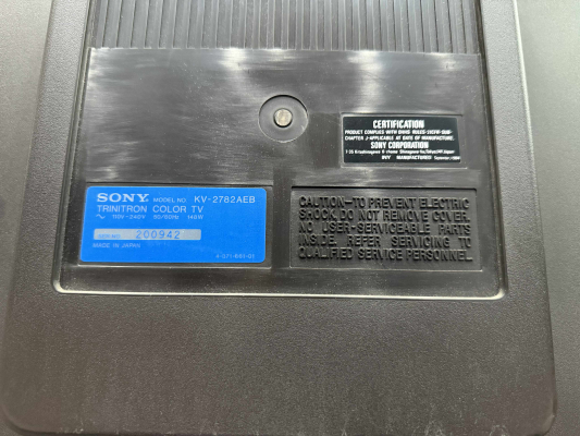 Click to view image in new tab Sony KV-2782AEB