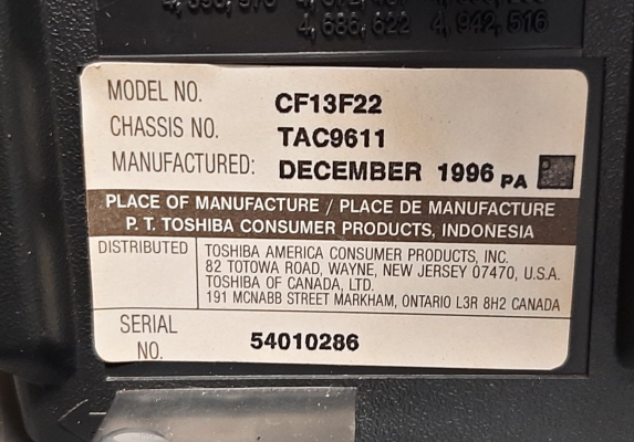 Toshiba CF13F22