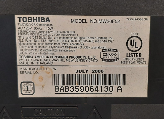 Toshiba MW20F52