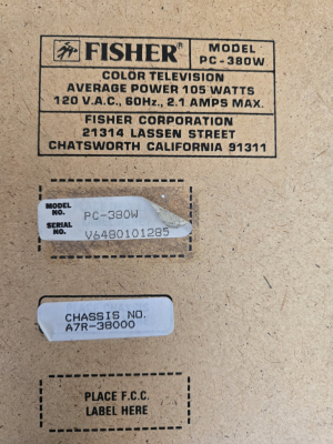 Click to view image in new tab Fisher PC-380W