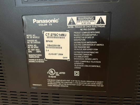 Click to view image in new tab Panasonic CT-27SC14J