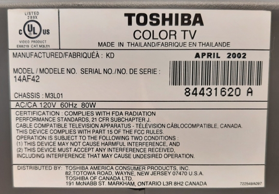 Toshiba 14AF42