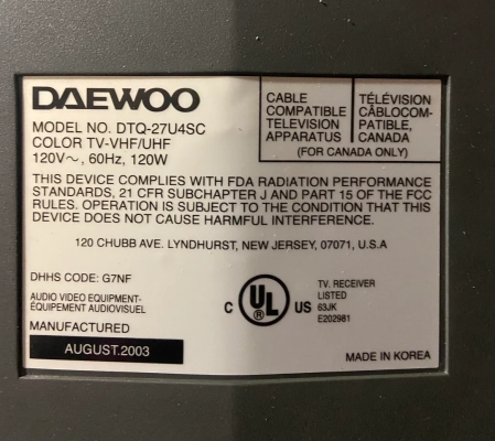 Daewoo DTQ-27U4SC
