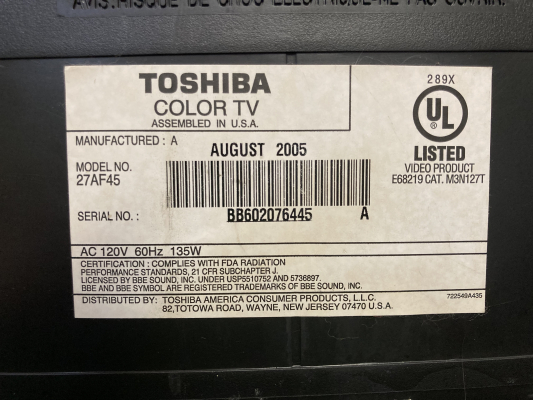 Click to view image in new tab Toshiba 27AF45