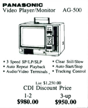 Click to view image in new tab Panasonic AG-500R