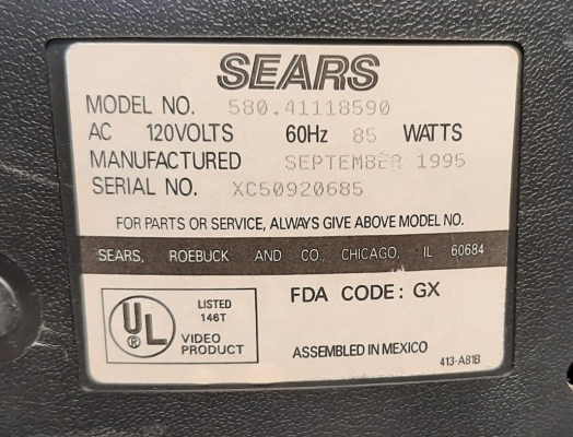 Sears 580.41118590