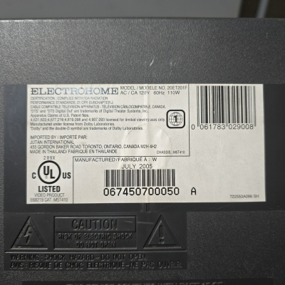 Electrohome 20ET201F