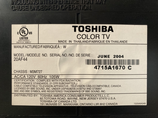 Toshiba 20AF44