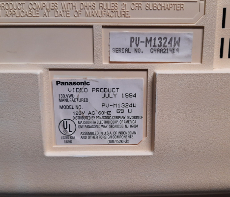 Click to view image in new tab Panasonic PV-M1324W