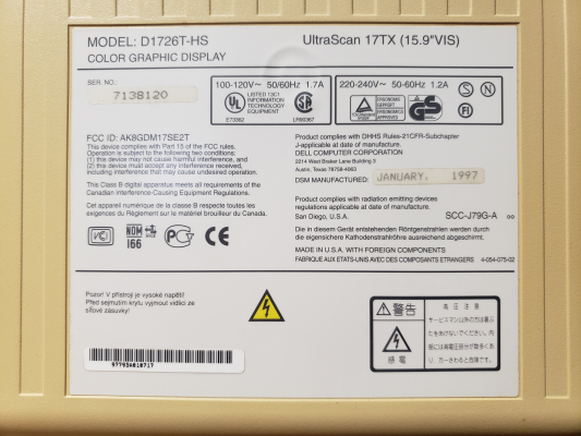 Dell UltraScan 17TX (D1726T-HS)