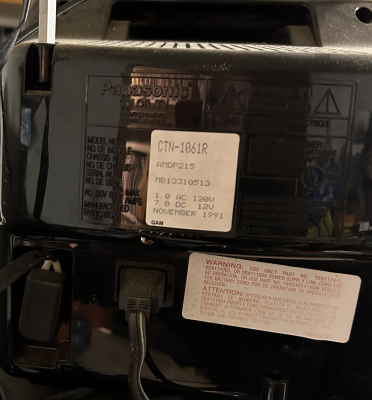 Click to view image in new tab Panasonic CTN-1061R